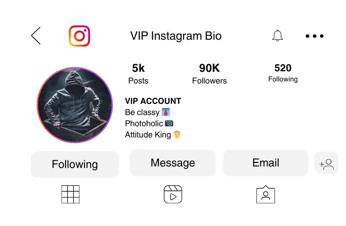 VIP instagram bio for boys
