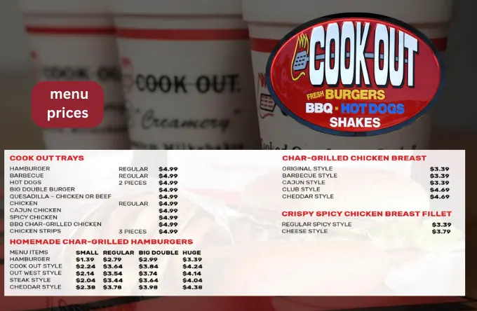 cookout menu prices