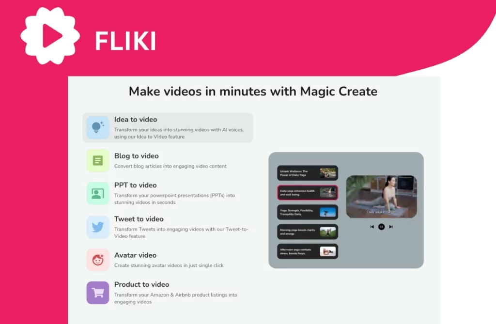 FLIKI text to videos