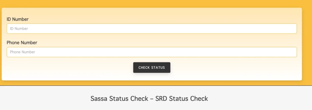 SRD SASSA Status Check