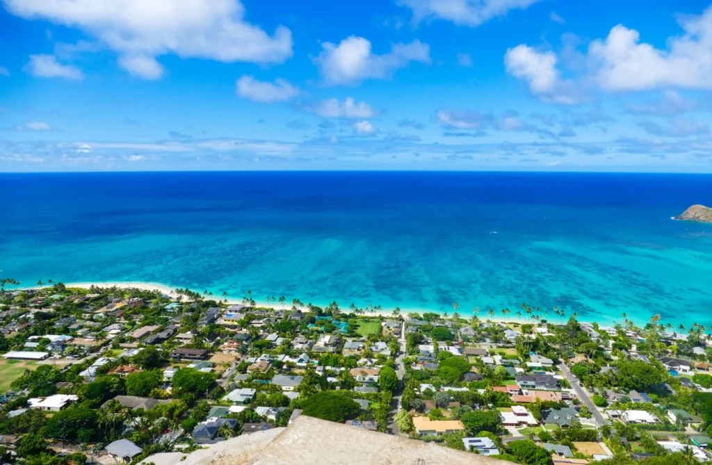 view of Lanikai Beach Oahu Hawaii USA